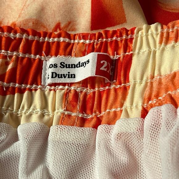 NWT DUVIN BEACH CLUB DRAWSTRING LINED BOARD SHORTS AOP Beach Swim Trunks Size 2X - Picture 3 of 8